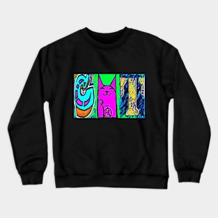 Lucky Cat Pop Art Graffiti Crewneck Sweatshirt